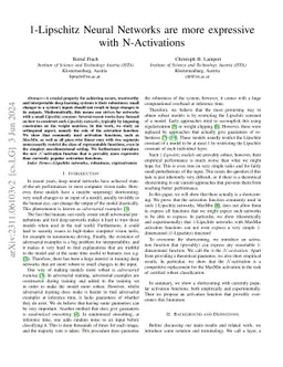 1-Lipschitz Neural Networks are more expressive with N-Activations