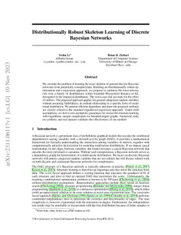 Distributionally Robust Skeleton Learning of Discrete Bayesian Networks