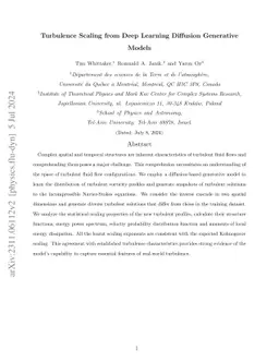 Turbulence Scaling from Deep Learning Diffusion Generative Models