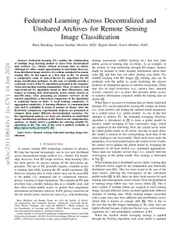 Federated Learning Across Decentralized and Unshared Archives for Remote
  Sensing Image Classification