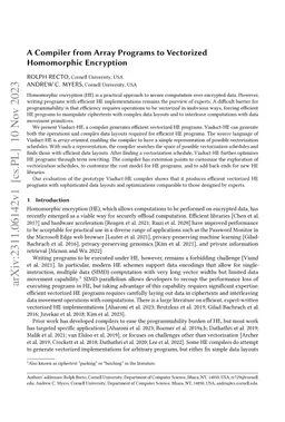 A Compiler from Array Programs to Vectorized Homomorphic Encryption