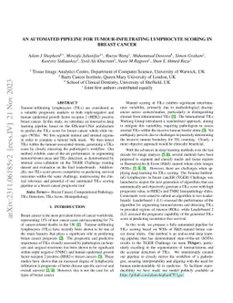 An Automated Pipeline for Tumour-Infiltrating Lymphocyte Scoring in
  Breast Cancer