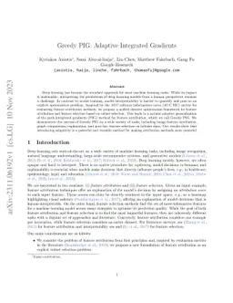 Greedy PIG: Adaptive Integrated Gradients