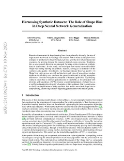 Harnessing Synthetic Datasets: The Role of Shape Bias in Deep Neural
  Network Generalization