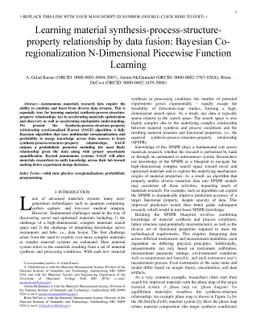 Learning material synthesis-process-structure-property relationship by
  data fusion: Bayesian Coregionalization N-Dimensional Piecewise Function
  Learning
