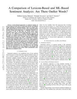 A Comparison of Lexicon-Based and ML-Based Sentiment Analysis: Are There
  Outlier Words?