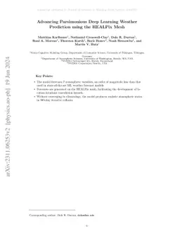 Advancing Parsimonious Deep Learning Weather Prediction using the
  HEALPix Mesh