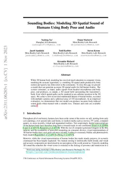 Sounding Bodies: Modeling 3D Spatial Sound of Humans Using Body Pose and
  Audio