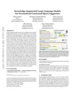 Knowledge-Augmented Large Language Models for Personalized Contextual
  Query Suggestion