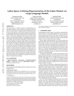 Labor Space: A Unifying Representation of the Labor Market via Large
  Language Models