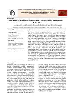 Game Theory Solutions in Sensor-Based Human Activity Recognition: A
  Review
