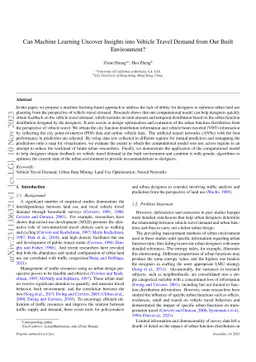 Can Machine Learning Uncover Insights into Vehicle Travel Demand from
  Our Built Environment?