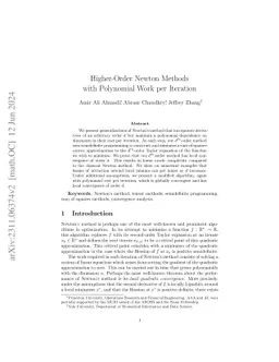 Higher-Order Newton Methods with Polynomial Work per Iteration