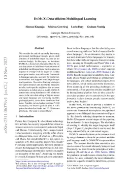 DeMuX: Data-efficient Multilingual Learning