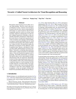 Towards A Unified Neural Architecture for Visual Recognition and
  Reasoning