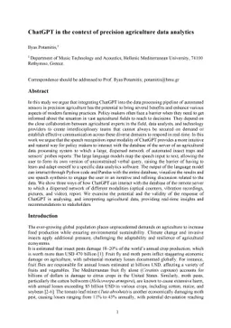 ChatGPT in the context of precision agriculture data analytics