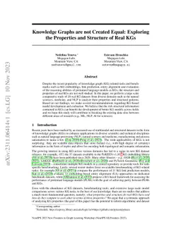 Knowledge Graphs are not Created Equal: Exploring the Properties and
  Structure of Real KGs
