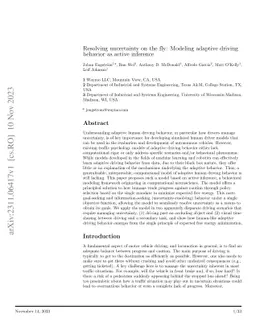 Resolving uncertainty on the fly: Modeling adaptive driving behavior as
  active inference