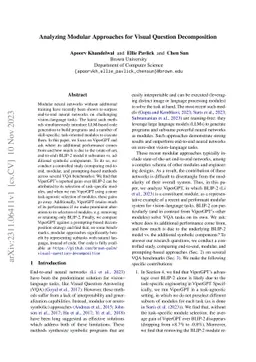 Analyzing Modular Approaches for Visual Question Decomposition
