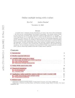 Online multiple testing with e-values