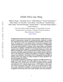 GOAT: GO to Any Thing