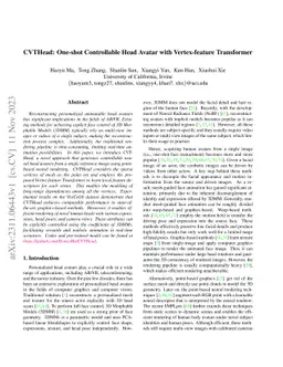 CVTHead: One-shot Controllable Head Avatar with Vertex-feature
  Transformer