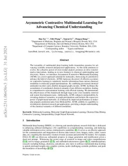 Advancing Drug Discovery with Enhanced Chemical Understanding via Asymmetric Contrastive Multimodal Learning