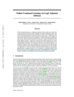 Online Continual Learning via Logit Adjusted Softmax