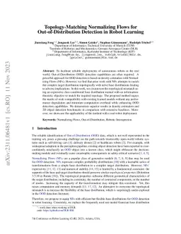 Topology-Matching Normalizing Flows for Out-of-Distribution Detection in
  Robot Learning