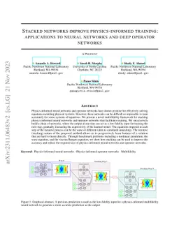 Stacked networks improve physics-informed training: applications to
  neural networks and deep operator networks