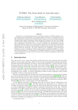 TURBO: The Swiss Knife of Auto-Encoders