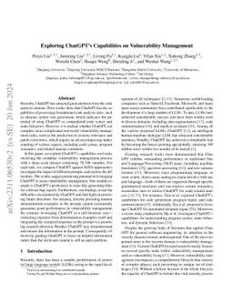 Exploring ChatGPT's Capabilities on Vulnerability Management