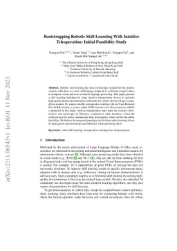 Bootstrapping Robotic Skill Learning With Intuitive Teleoperation:
  Initial Feasibility Study
