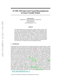 SCADI: Self-supervised Causal Disentanglement in Latent Variable Models