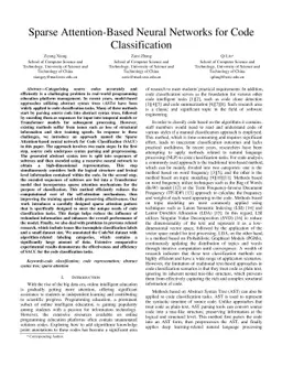 Sparse Attention-Based Neural Networks for Code Classification