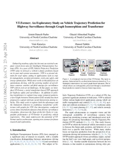 VT-Former: An Exploratory Study on Vehicle Trajectory Prediction for
  Highway Surveillance through Graph Isomorphism and Transformer