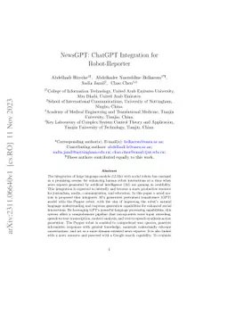 NewsGPT: ChatGPT Integration for Robot-Reporter