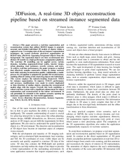 3DFusion, A real-time 3D object reconstruction pipeline based on
  streamed instance segmented data