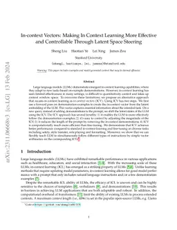 In-context Vectors: Making In Context Learning More Effective and
  Controllable Through Latent Space Steering