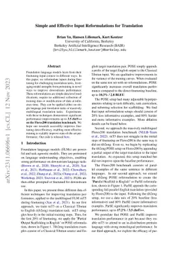 Simple and Effective Input Reformulations for Translation