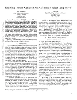 Enabling Human-Centered AI: A Methodological Perspective