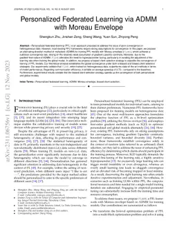 Personalized Federated Learning via ADMM with Moreau Envelope