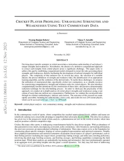 Cricket Player Profiling: Unraveling Strengths and Weaknesses Using Text
  Commentary Data