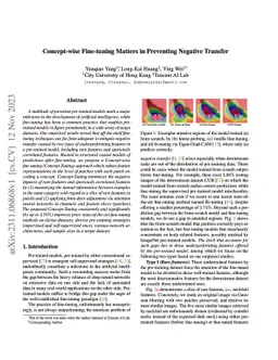 Concept-wise Fine-tuning Matters in Preventing Negative Transfer