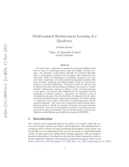 Model-assisted Reinforcement Learning of a Quadrotor
