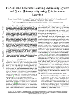 FLASH-RL: Federated Learning Addressing System and Static Heterogeneity
  using Reinforcement Learning
