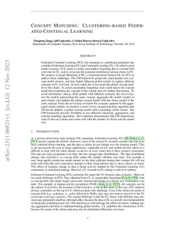 Concept Matching: Clustering-based Federated Continual Learning