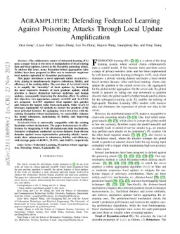 AGRAMPLIFIER: Defending Federated Learning Against Poisoning Attacks
  Through Local Update Amplification