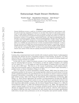 Embarassingly Simple Dataset Distillation