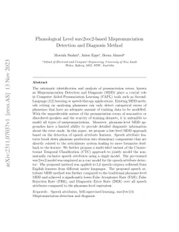 Phonological Level wav2vec2-based Mispronunciation Detection and
  Diagnosis Method